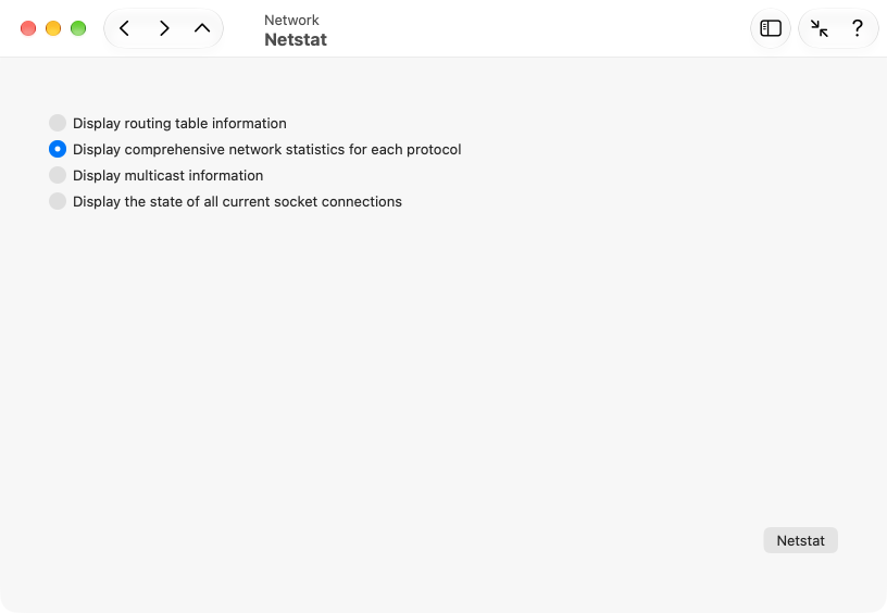 Statistics and routing tables can be retrieved from the operating system