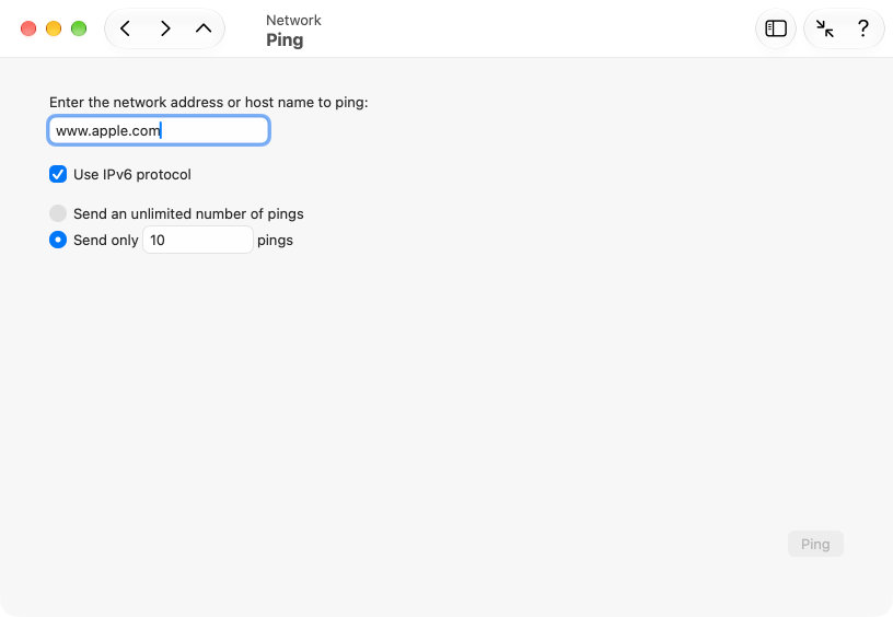 To check a connection, an echo request can be sent