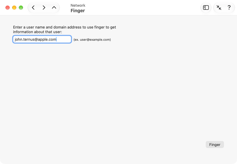 The finger service may provide information on network users