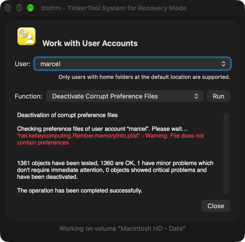 Working with user accounts