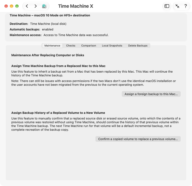 Maintenance after replacing Time Machine data sources