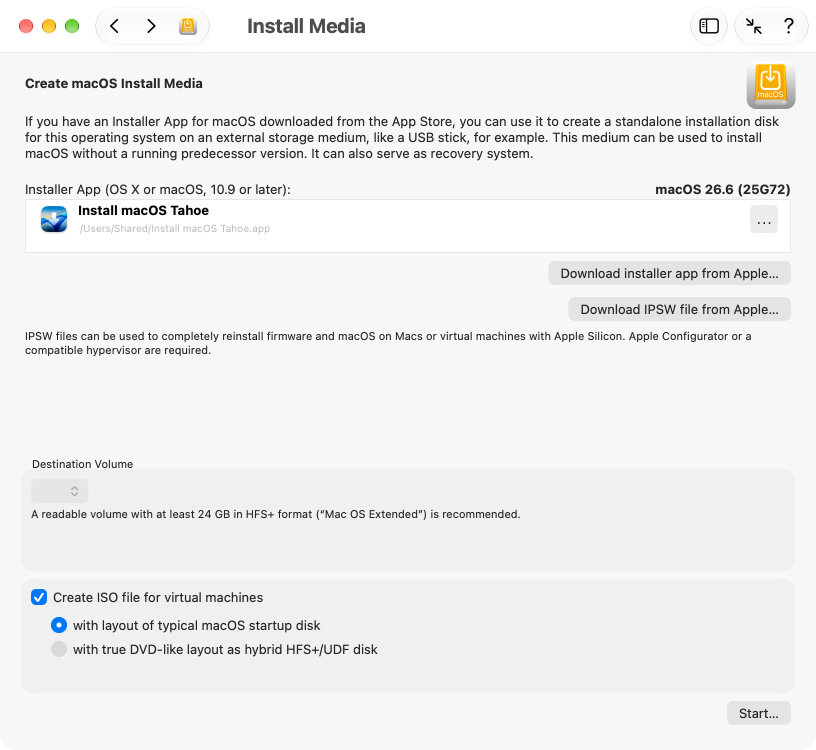 Create install
                media for macOS or OS X.