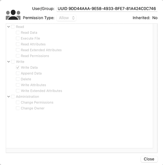 Access Control Entry Details