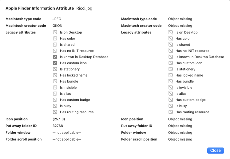 Finder Information Details