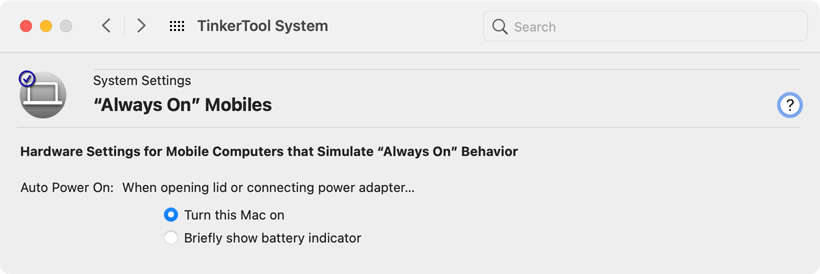 Settings for the automatic power-on feature