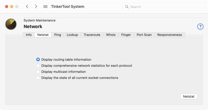 Statistics and routing tables can be retrieved from the operating system