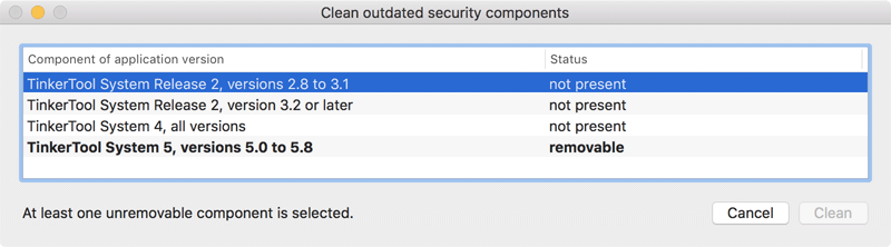 Outdated copies of the privileged helper can be removed if desired.