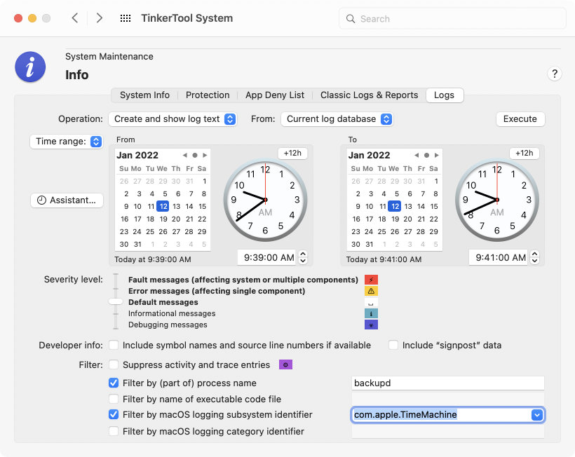 Retrieve reports from the powerful logging features of macOS