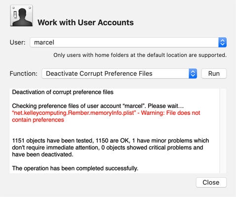 Working with user accounts