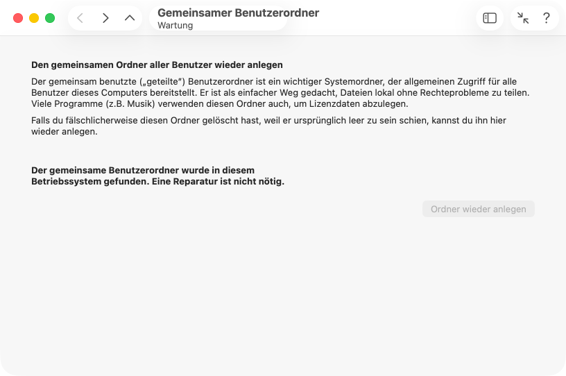 Gemeinsamer Benutzerordner