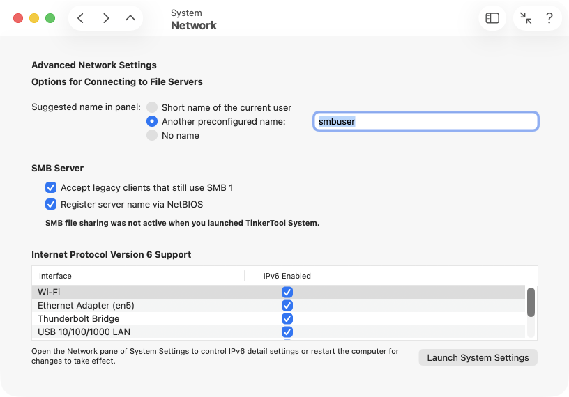In macOS 26 it is possible to configure settings for the SMB server instead of Wi-Fi guidelines.