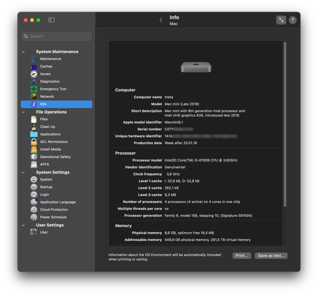 The control window of TinkerTool System