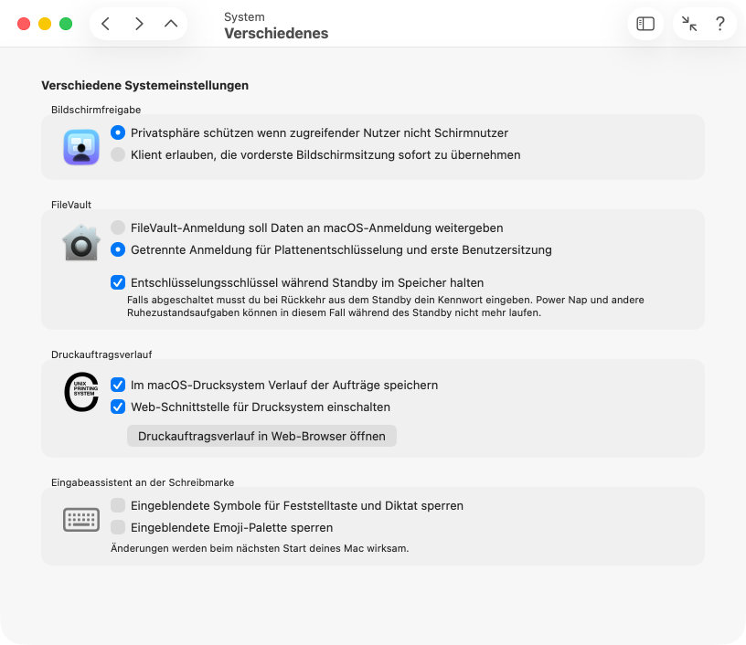 Erhalten Sie Zugriff auf spezielle systemweite
                Einstellungen.