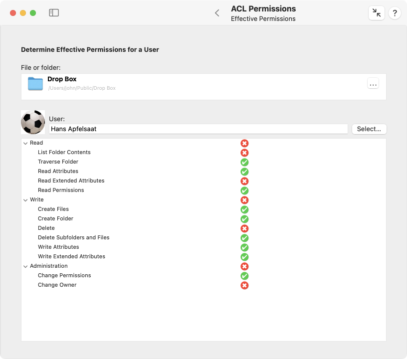 Let TinkerTool System determine which exact rights
                a user has for a particular file.